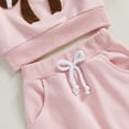 thumbnail image 4 of Kiijoy Newborn Girls Outfits Bow Print Sweatshirt Sweatpants Casual Sweatsuit, Sizes 0-6M, 4 of 7