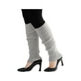 thumbnail image 3 of INSPIRE CHIC Women's Ruffled Cuff Over Knee Length Ribbed Knitted Leg Warmers Light Gray, 3 of 6