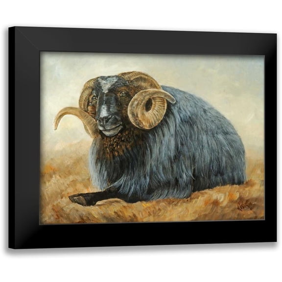 Winkler, Kathy 14x12 Black Modern Framed Museum Art Print Titled - Baa Baa Black Sheep