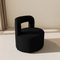 thumbnail image 6 of BELLEZE Contemporary Teddy Swivel Chair with Open-Back Design, Cozy Upholstered Accent Chair for Living Room, Bedroom, or Office - 360° Rotating Base - Burke (Black), 6 of 7