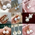 thumbnail image 2 of QQTDFG Fashion 925 Sliver Pearl Earrings Stud Dangle Drop Wedding Women Jewelry A Pair-#1, 2 of 8