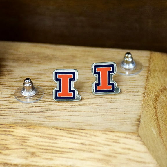 Fan Frenzy Gifts Illinois Fighting Illini Officially Licensed Post Earrings