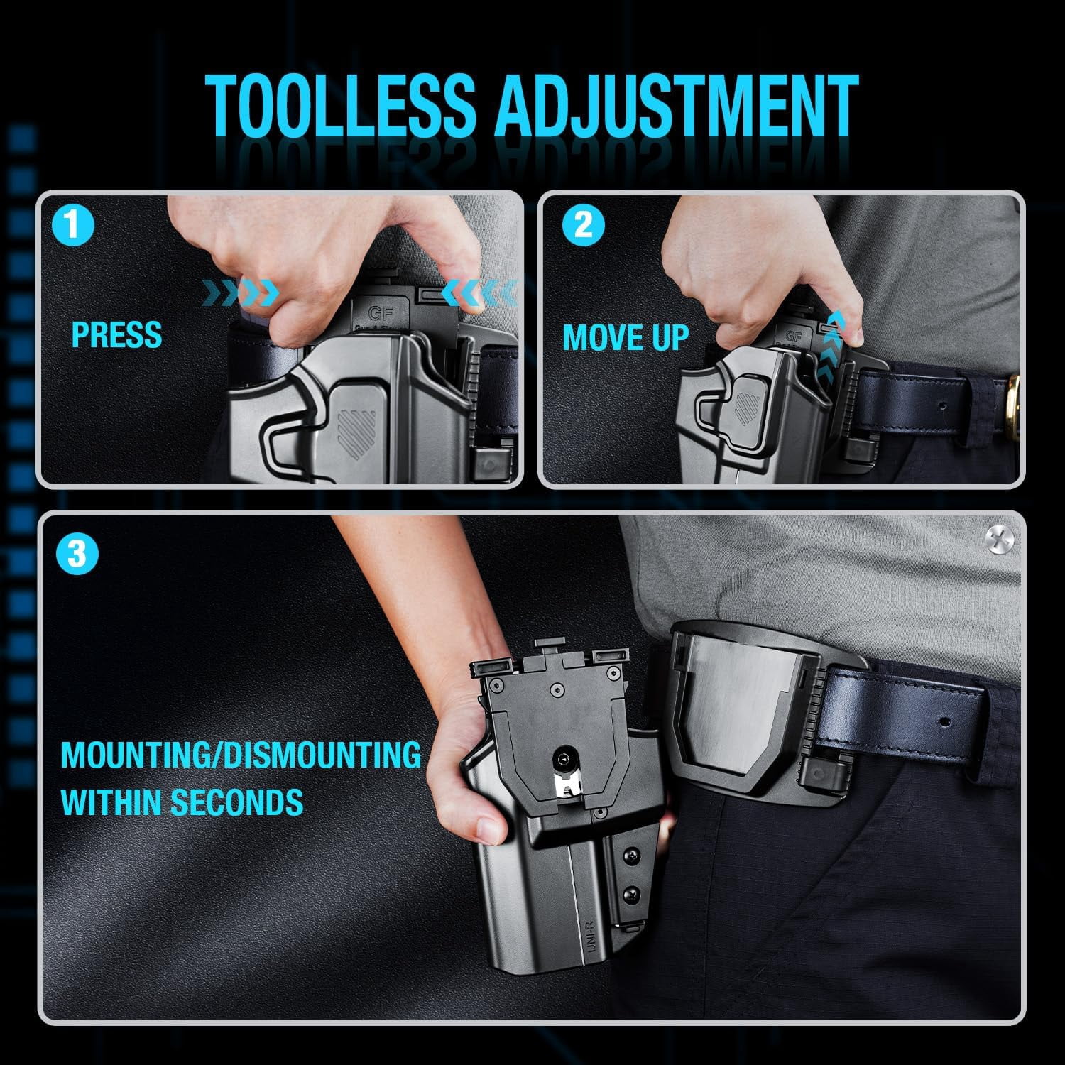OWB Holster for M&P Shield 9MM / .40 (3.1" Barrel), Right Handed Belt Loop Holster, Right Hand