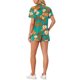 thumbnail image 3 of Conjuntos de Mujeres de Hawái de 2 Piezas, Camisa Floral de Botones y Pantalones Cortos, Ropa Casual de Vacaciones Tropicales en la Playa 2025 XL Turquesa, 3 of 6
