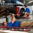 thumbnail image 3 of Creeper Mécanique 2-en-1 & Tabouret - Cadre en Acier Rouge, Capacité de 330 Lb, 6 Roulettes Pivotantes pour Garage, Atelier & Réparation Automobile, 3 of 7