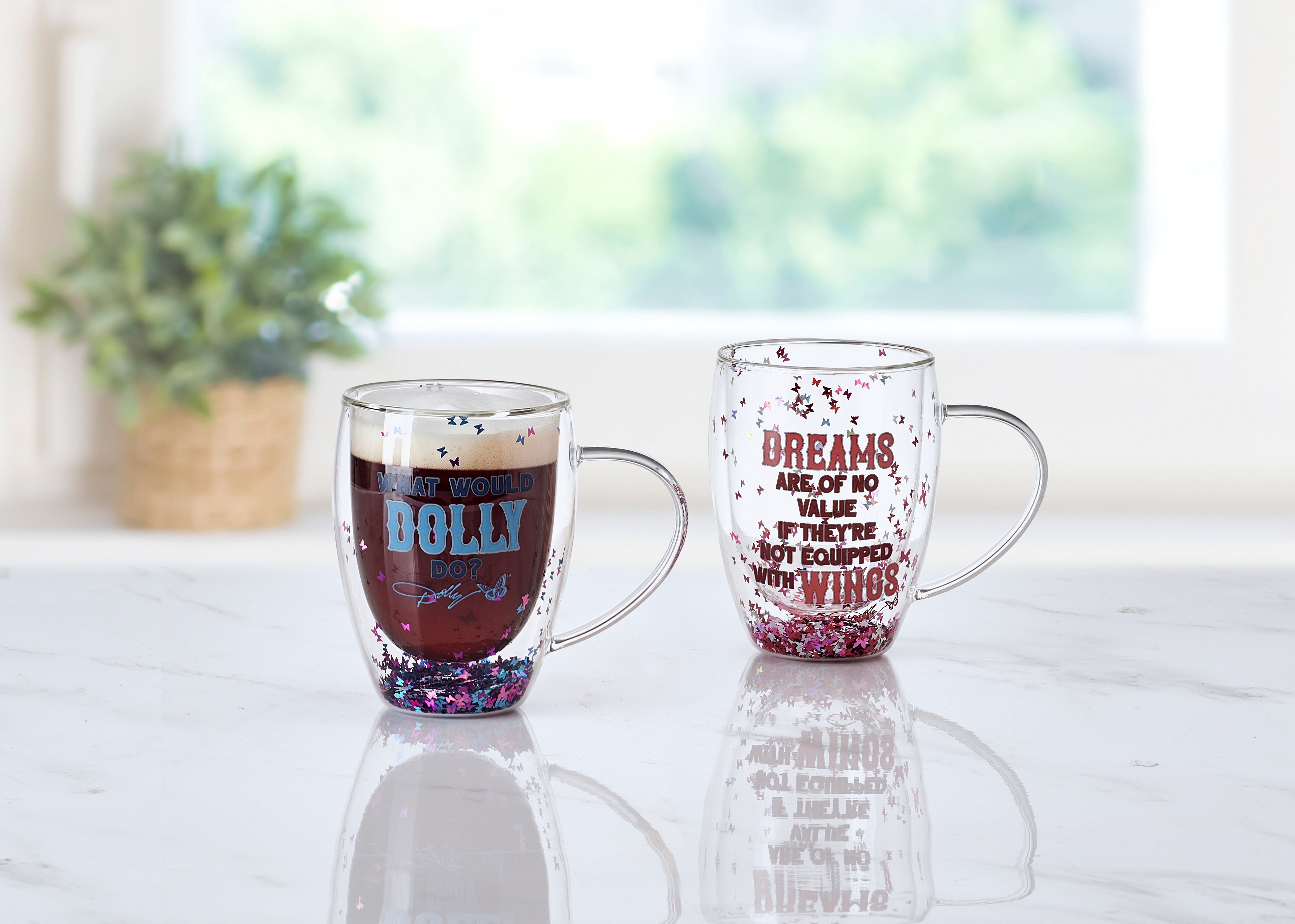 Dolly Parton Double Wall Confetti Mug Set of 2