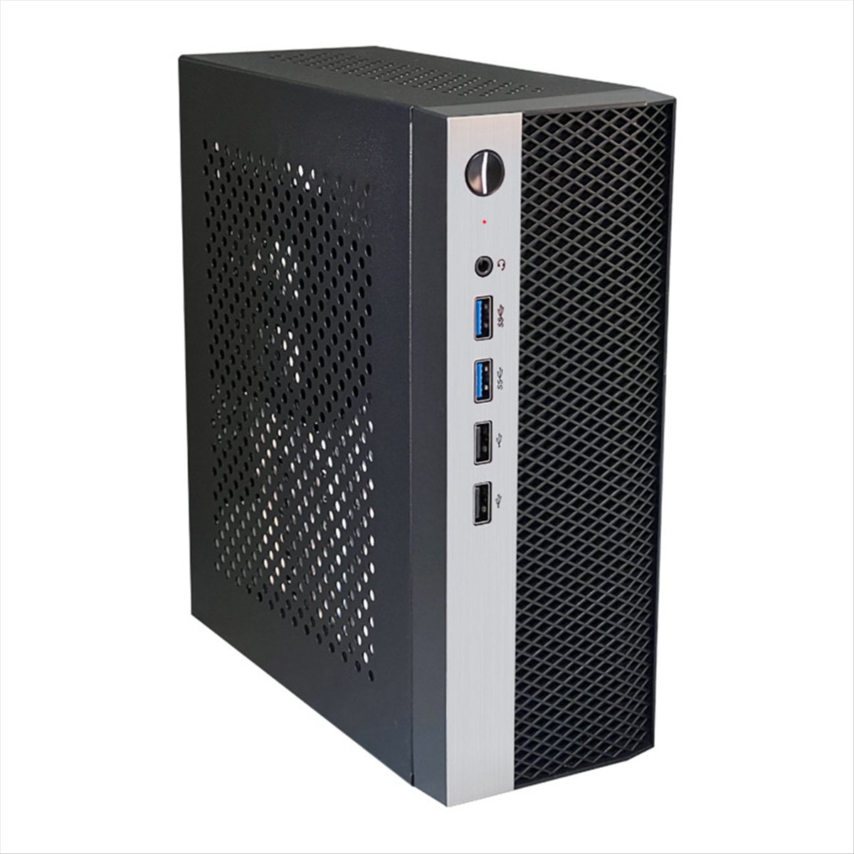 Mini ITX Computer Case HTPC Chassis with 4XUSB Support 1U PSU Compatible with MINI-ITX Motherboard,1 x Computer Case,Black