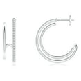 thumbnail image 2 of ANGARA Natural Diamond Twin Layer Hoop Earrings in 14K White Gold for Women (Size-1.2mm| Color-H| Clarity-SI2) | April Birthstone, Anniversary, Jewelry Gift for Women | Natural Diamond Earrings, 2 of 8