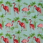 Berkshire Home 100% Polyester 54" Indoor/Outdoor Flamingo Aqua Fabric, by the Yard