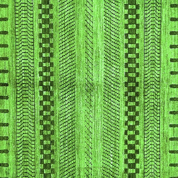 Ahgly Company Indoor Square Abstract Green Modern Area Rugs, 5' Square