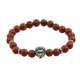 thumbnail image 1 of elástica hecha a mano, de jaspe rojo natural,Rondelle de plata , de cabeza , unisex Hugo Pulsera elástica hecha a mano, 1 of 5