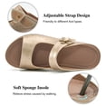 thumbnail image 3 of Ecetana Womens Slide Sandals Leather Wedge Sandals Comfortable Summer Beach Sandals Orthopedic, 3 of 6