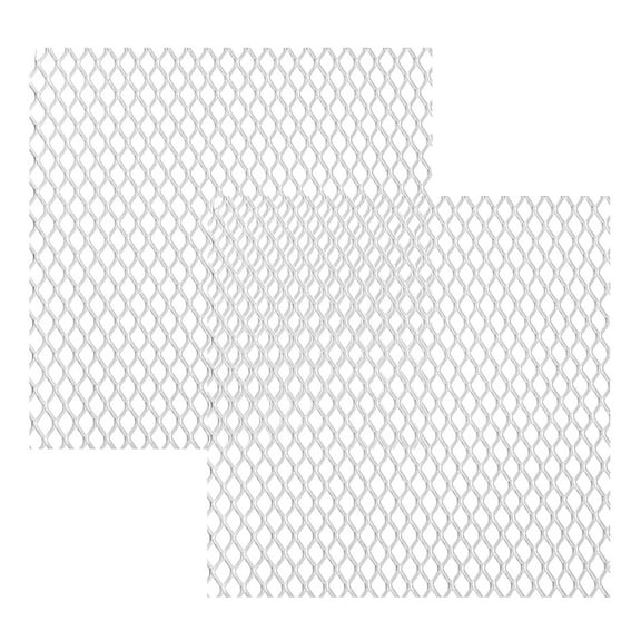 Uxcell 4"L x 4"W Perforated Metal Sheets, 2Pcs 20Ga 5x8mm Rhombus Hole Aluminum Mesh Expanded Perforated Plate for Ventilation Filtration Dryer Vent Grill Guard Screen, Silver Tone