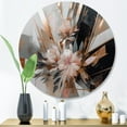 thumbnail image 2 of Designart "Linear Floral Elegance Rose Gold II" Floral Metal Round Art Print, 2 of 5