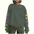 thumbnail image 4 of Maplenight Christmas Sweatshirts for Women Merry Christmas Fleece Pullover Sweatshirts Holiday Vacation Graphic Tees Tops, 4 of 8