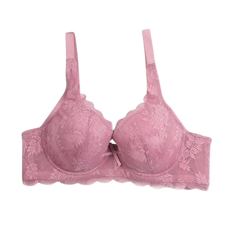 Everyday Bras Women's Sexy Lace Bra Sexy Gathering Large Chest Show Small  Sponge Free Thin Comfortable Large Size Underwear Rear Buckle Ventilate Bras  Gathering and Lifting Breasts 