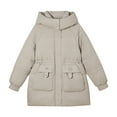 thumbnail image 2 of YueHuiYing Women's Hooded Warm Winter Coat Quilted Thicken Windproof Down Coats Jacket with Hood, 2 of 6