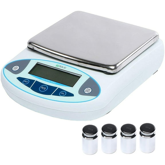 U.S. Solid Digital Analytical Balance 5kg/5000g x 0.01g Lab Precision Scale AC/DC Power Supply