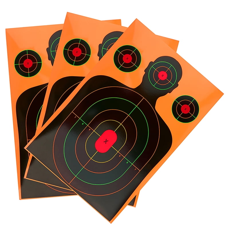12×18 Inch 3-Color Splatter Target Paper, 10 Pack, Self-Adhesive Fluorescent Shooting Targets, Orange Coated Paper, Long-Range Visible Bullet Hole Stickers