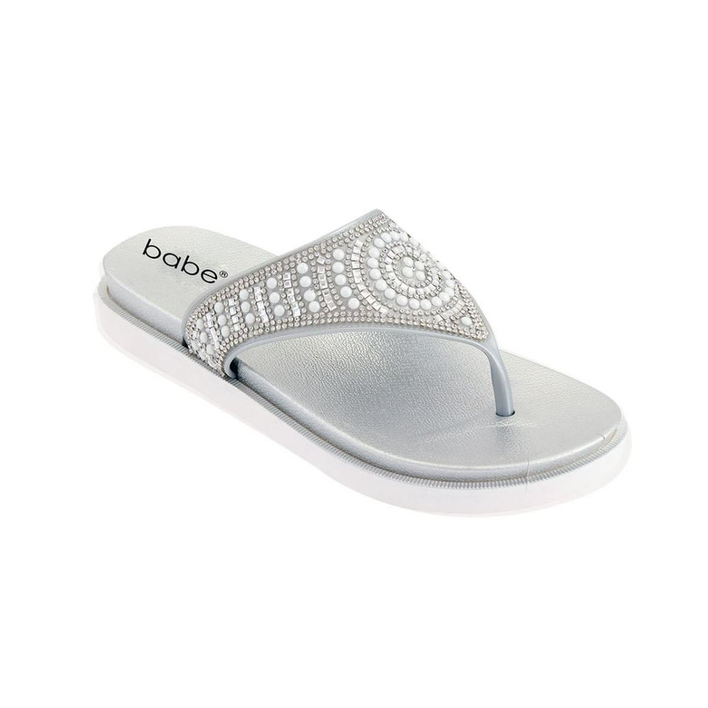 white dressy flip flop sandals