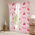 thumbnail image 3 of Manfei Pink Strawberry Bow Print Curtains Pack of 2 (42x84 Each) for Girls, Cute Fruit Bows Curtains Blackout, 3 of 6