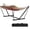A# Burgundy Brown Stripes, variant on Double Hammocks with Stand for Outside, Portable Space Saving Heavy-Duty Steel Stand for Indoor Outdoor Patio with Carrying Bag, 450 lbs Capacity