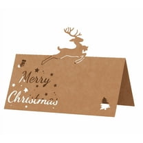 HONMEET 50pcs Christmas Place Cards with Snowflake Design - Blank Holiday Table Name Cards for Buffet and Festive Table Settings