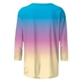 thumbnail image 5 of Olyvenn Women's Casual 3/4 Sleeve T-Shirts Crew Neck Cute Tunic Tops Long Sleeve Comfort Lightweight Gradient Print Tshirts Blue M, 5 of 6