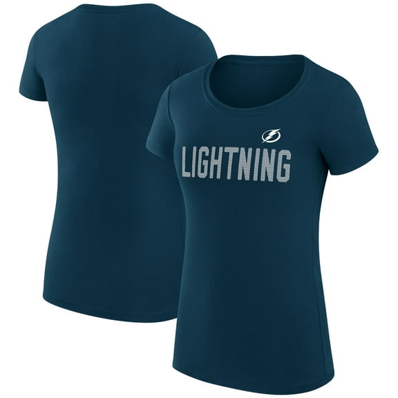 Women's G-III 4Her by Carl Banks Navy Tampa Bay Lightning Super-Slim Fit Lightweight Dot Print Team T-Shirt