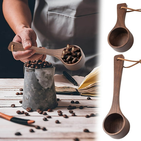 Bestselling,Black Walnut Coffee Beans Spoon, Solid Wood Spoon for Coffee Lovers, Set of Several Spoons for Stirring, | Wood, A-176 $BS$3