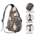 thumbnail image 3 of Sling Backpack,Halloween Cute Ghosts with Boo Sling Bag with Water Bottle Holder,Waterproof Sling Bag for Men/Women with Headphone Jack for Hiking,Travel, 3 of 6