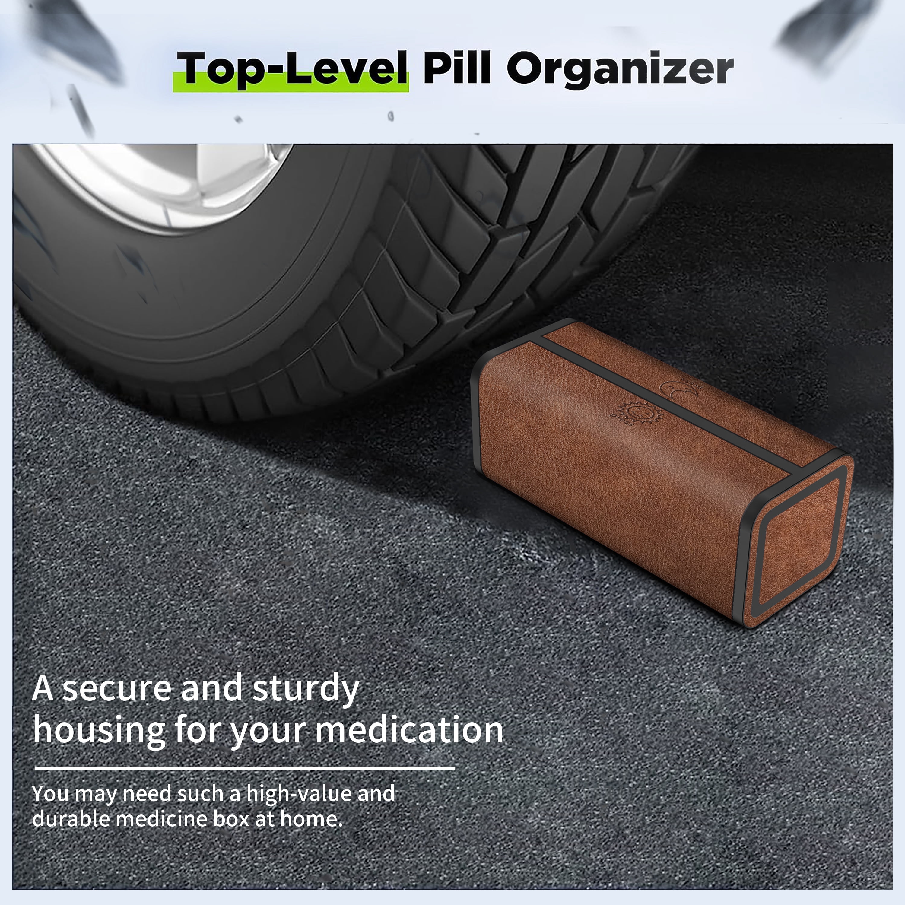 TALVOLC M Travel Pill Organizer, Weekly AM PM Pill Box 7 Day, Large Removable 2 Times a Day Portable Medicine Case for Vitamin