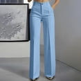 thumbnail image 2 of Women's High Waist Wide Leg Trouser Pants With Pockets, Body Shaping Straight Tube Silhouette, Stretchy Comfortable Fabric, Business Casual Office Wear, Versatile Solid Suit, 2 of 8