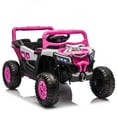 thumbnail image 5 of Ambifirner 12v Kids Ride On Electric Utv W/2.4g Parents Control,Slow Start& Swing Function,Anti-Slip Wheels With Front Shock Absorbers,Led Lights,Built-In Music Player For Kids Gift Aged 3-5, 5 of 9