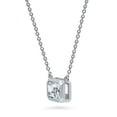 thumbnail image 2 of BERRICLE Sterling Silver Solitaire 1 Carat Bezel Set Emerald Cut Cubic Zirconia CZ East-West Anniversary Pendant Necklace for Women, Rhodium Plated 16 inch, 2 of 5