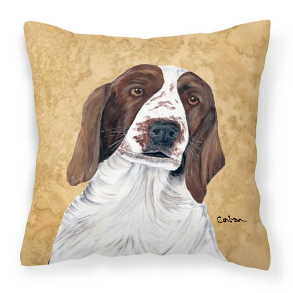 Carolines Treasures SC9131PW1414 Springer Spaniel Wipe your Paws Fabric Decorative Pillow, 14Hx14W, multicolor