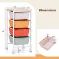 thumbnail image 6 of 4-Drawer Rolling Storage Cart with Wooden Tabletop and Lockable Wheels, Mobile Utility Organizer for Art & Craft Office School Storage,Macaron, 6 of 7