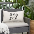 thumbnail image 2 of 20" White and Black Sunbrella "Be Our Guest" Indoor and Outdoor Rectangular Throw Pillow, 2 of 2