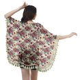 thumbnail image 4 of Moomaya Open Front Printed Shrug Printed Kimono Sleeve Beach Cover Up For Women, 4 of 5