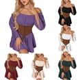 thumbnail image 3 of DuoJiaJ Womens Gown, Flowy Skirt Renaissance Dress with Sleeves White Sizes S-2XL, 3 of 6