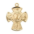 thumbnail image 3 of Catholic 4-Way Medal Cross Cruciform Pendant with Miraculous Medal, St. Joseph, St. Christopher and Sacred Heart, Made in USA, 3 of 10