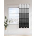 thumbnail image 4 of Rustic Stripes Thermal Insulated Blackout Curtains for Bedroom 36 Length Gray Gradient Farmhouse Wood Grain Room Darkening Curtain 1 Panel Grommet Window Curtain Drape for Living Room Nursery Room, 4 of 7