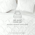 thumbnail image 3 of Noble Linens White Pinch Pleat 3-Piece Duvet Cover Set, King/Cal King, 3 of 9