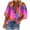 Pink, variant on Ichuanyi Womens Tops, Fashion Women's Loose Tie-dye Print V-Neck Long Sleeve Buttons Shirt Blouse Tops