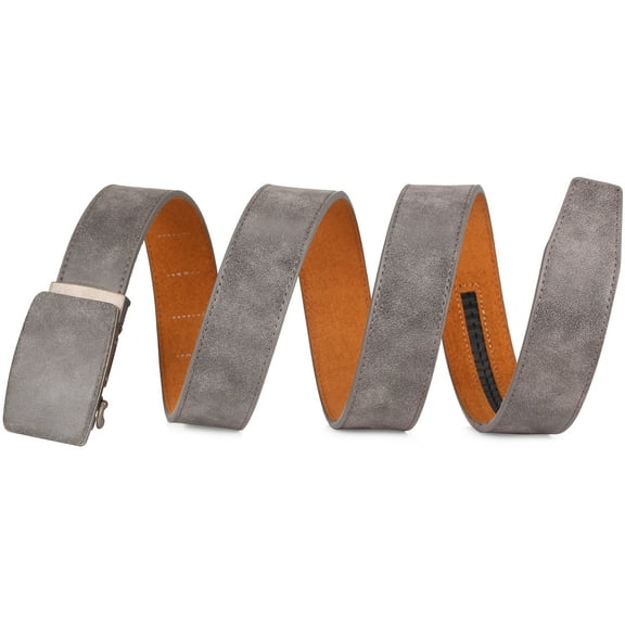 Marino Genuine Leather belt for Men, 1.5" Wide, Casual Ratchet Belt with Beer Bottle Opener Buckle - Suede Charcoal Grey - Custom: Up to 44" Waist