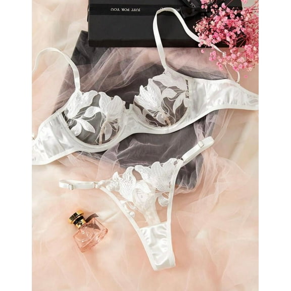 Wedding Lingerie White Floral Set