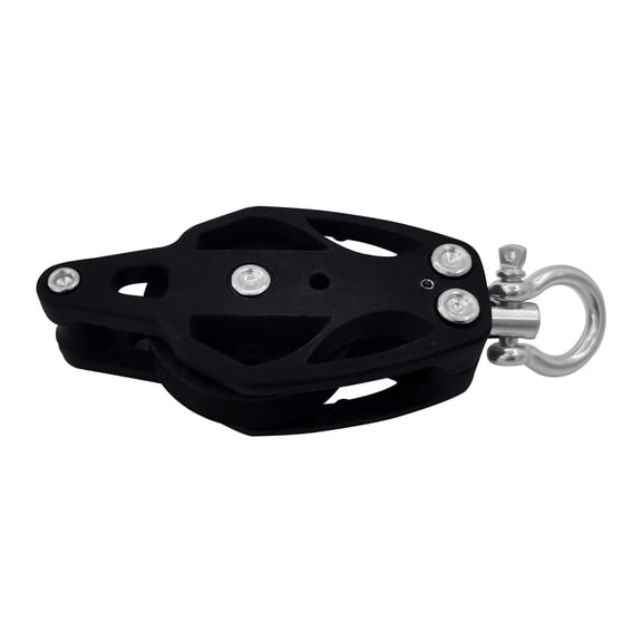 ISURE Marine Grade Black Rotation Nylon Pulley Have a Tail 50mm/2in for Boat Yacht Rigging Hardware Fitting