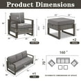 thumbnail image 6 of POCASSY 5PCS Patio Furniture Set with Sofa, Swivel Chair and Ottoman, All Weather Wicker Conversation Set Outdoor Seating Group for Pool, Backyard, Garden, Gray Wicker Gray Cushion, 6 of 9