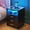 Led Black, variant on High Gloss Nightstand with Wireless Charging Station&LED for Bedroom White,Bedside Table with 3 Color Dimmable Auto Sensor & USB & Type-C Ports and 3 Drawer for Office