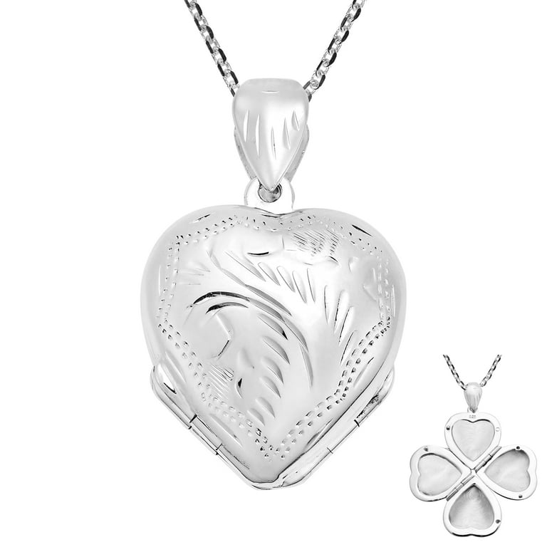 Womens silver locket sale necklace